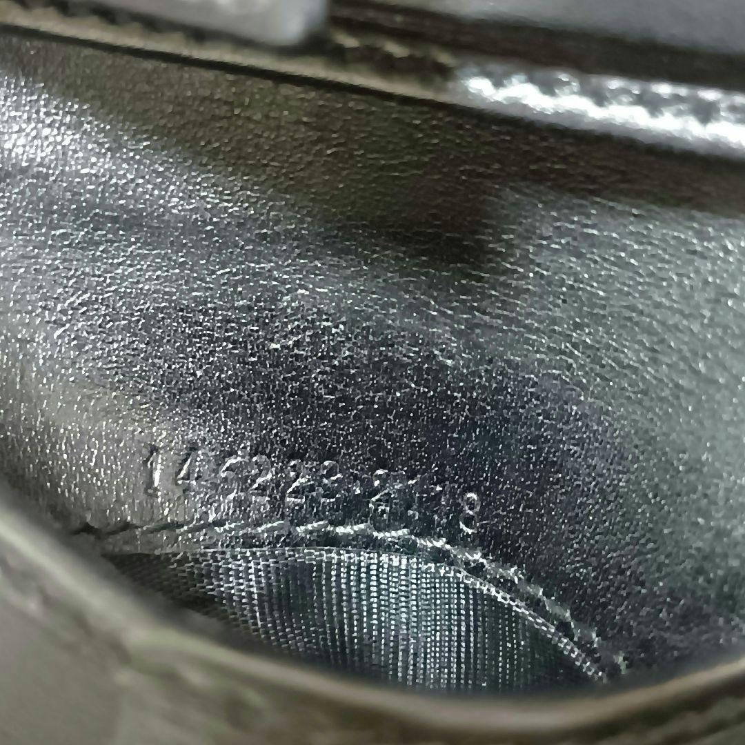 グッチ　二つ折り財布　シマレザー　インターロッキング　ブラック　正規品