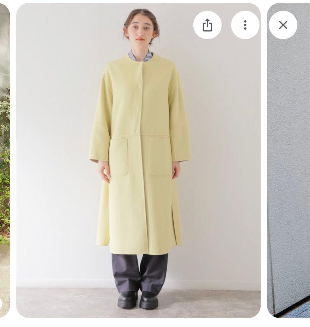 B.C STOCK リバーシブルコート　ベージュ　ノーカラーコート　アウター