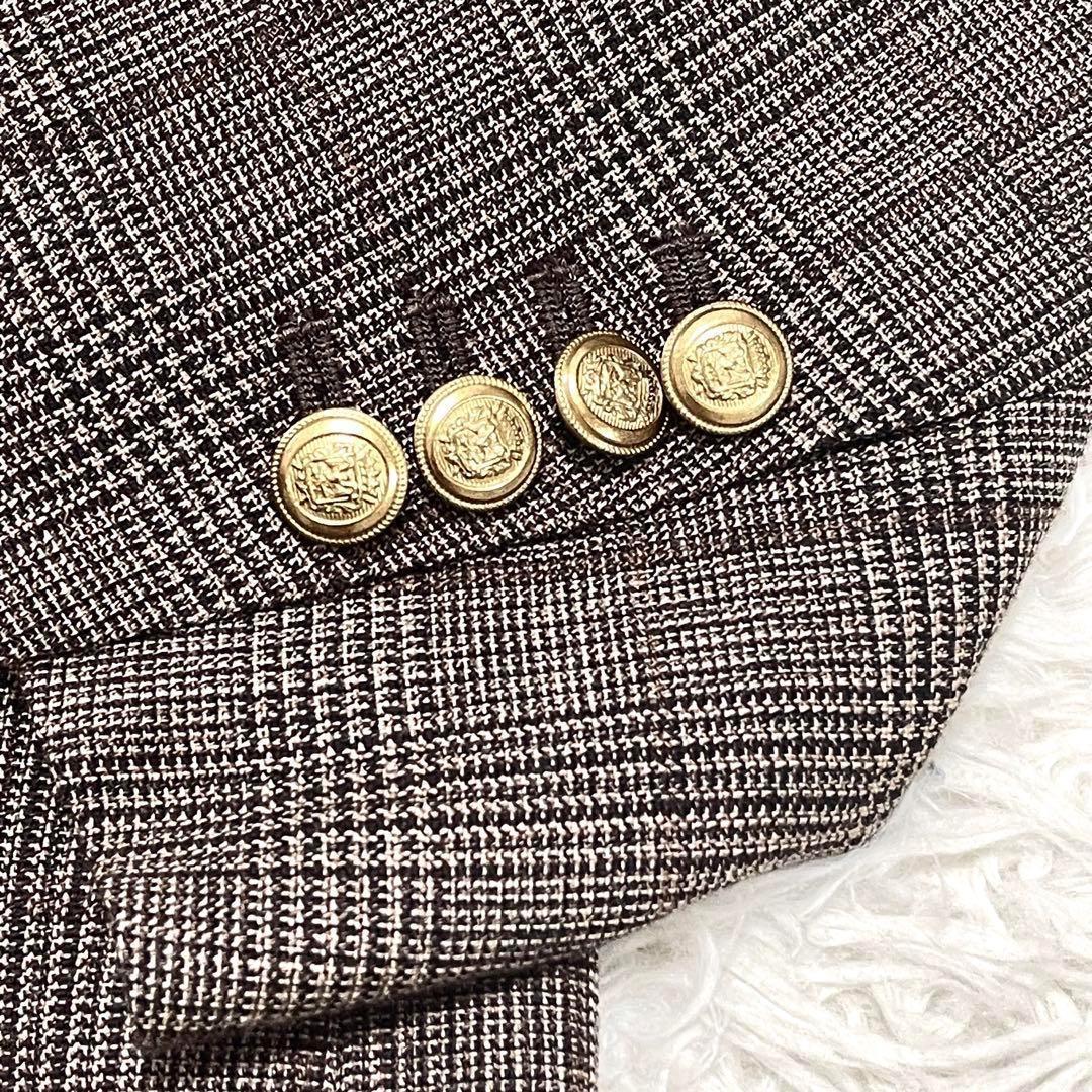 未使用級 ✨現行✨Spick&Span ウール先染め ダブルジャケット 金ボタン