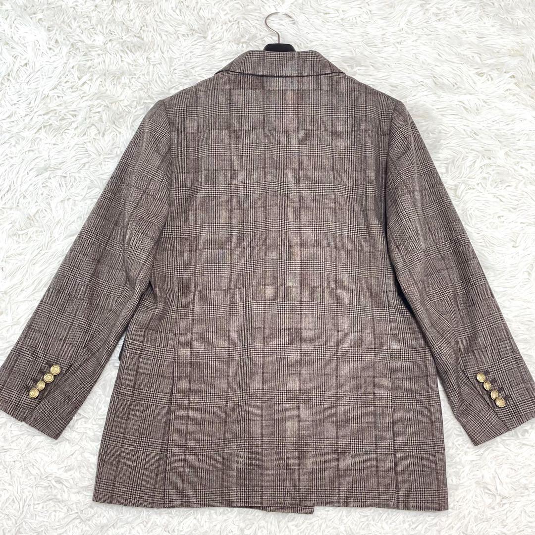 未使用級 ✨現行✨Spick&Span ウール先染め ダブルジャケット 金ボタン