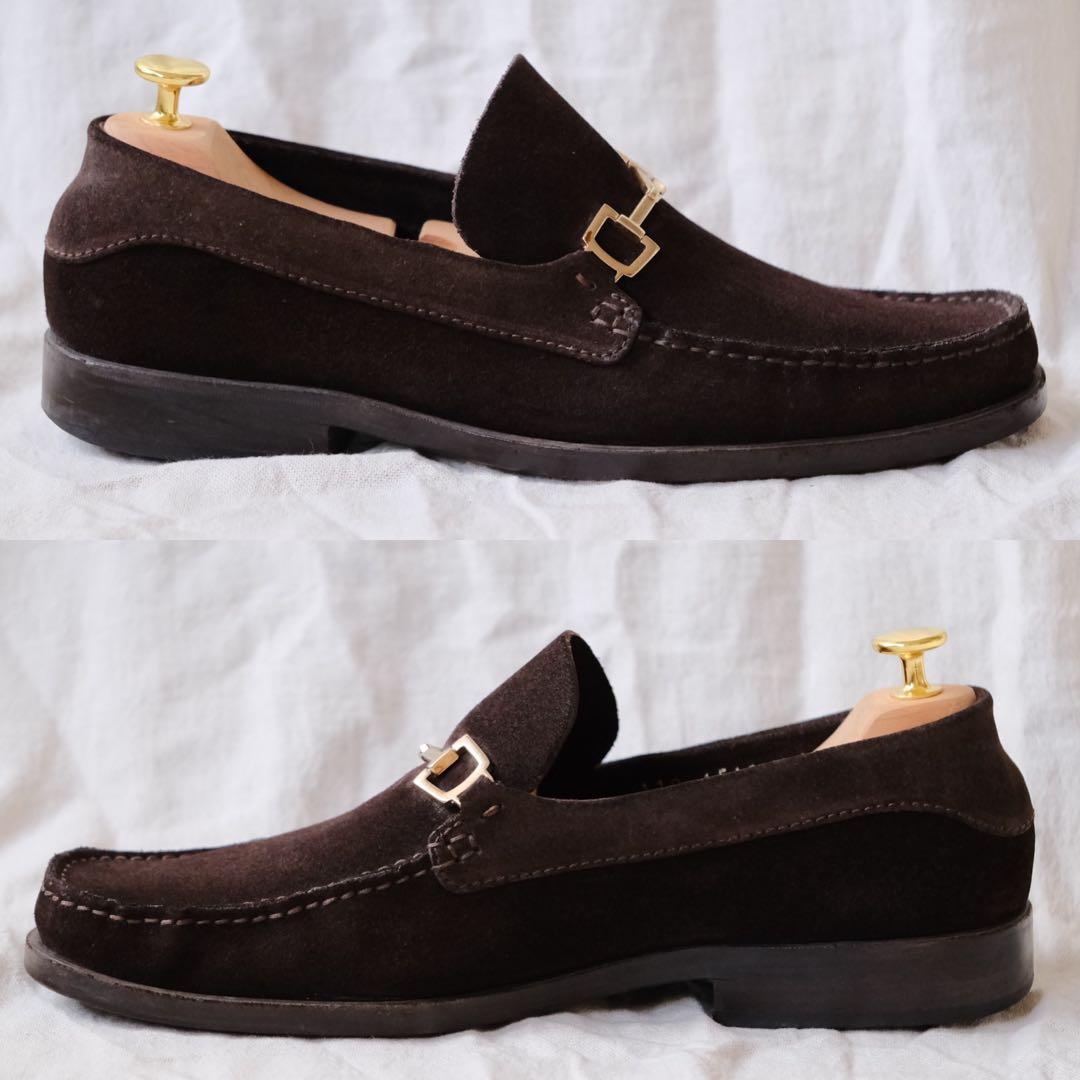 GUCCI グッチ スエードホースビットローファー 茶41.5E