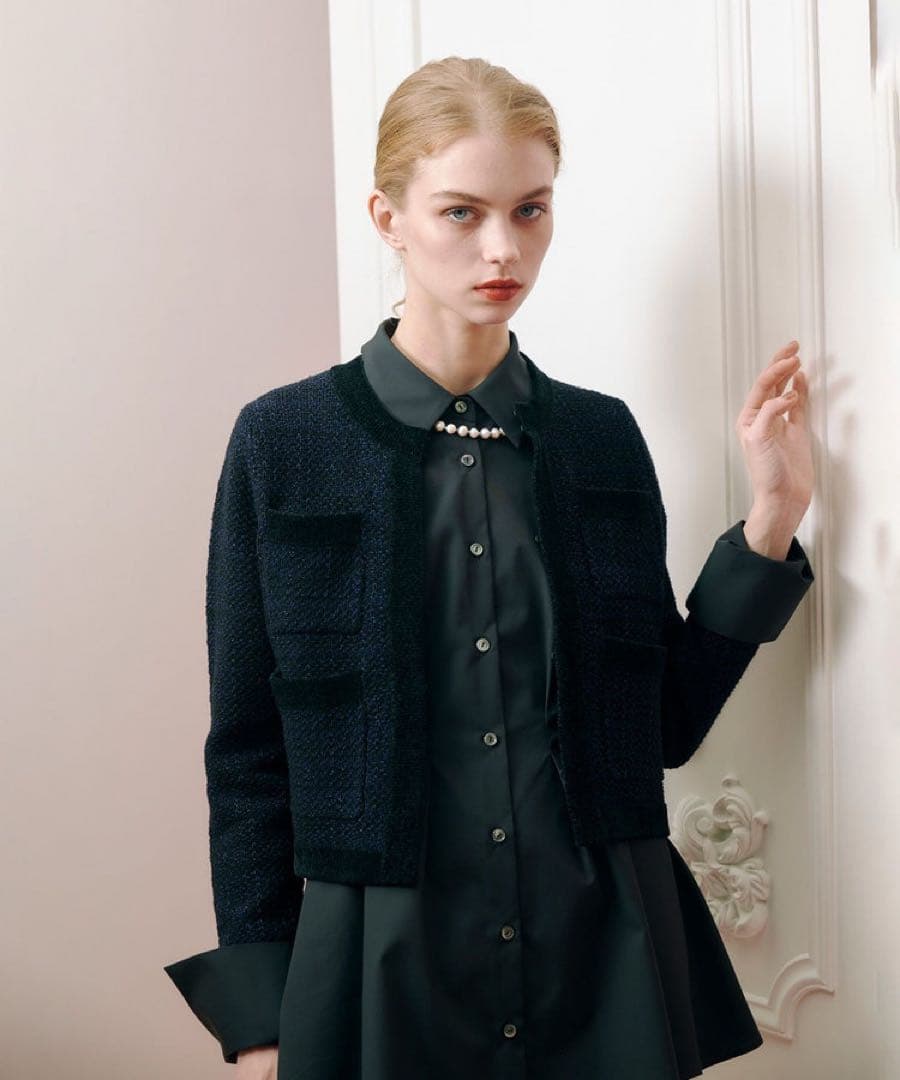 LOULOU WILLOUGHBY ルルウィルビー　 ツィードニットジャケット