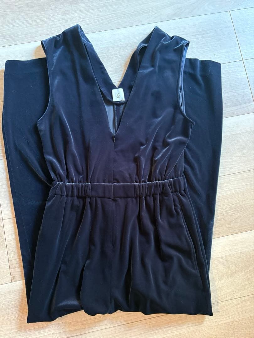 【6 （ROKU） 】ベロア Vネック オールインワン