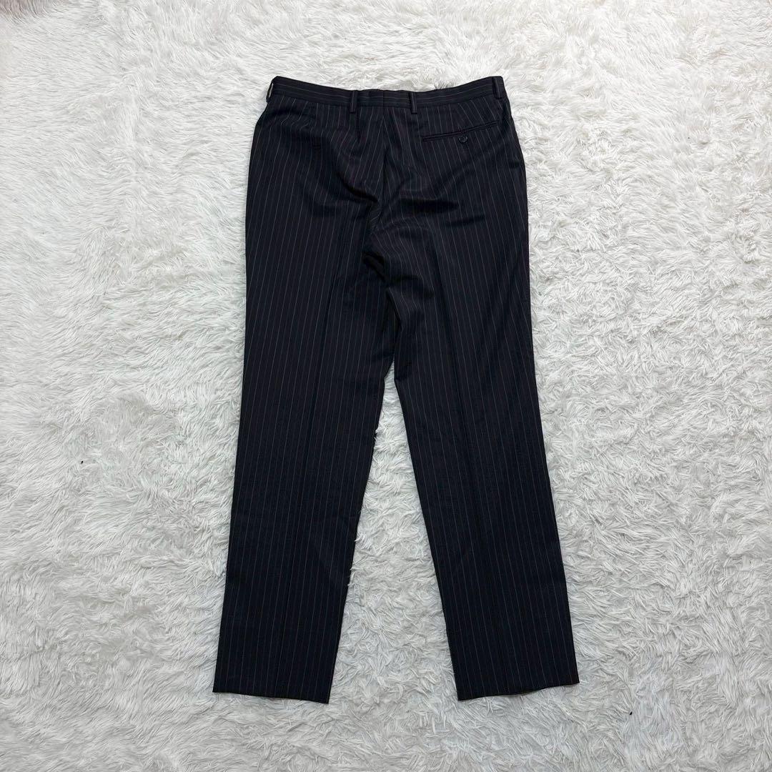 美品/L相当 ポールスミス×高級LANIFICO スーツ　ストライプ　ネイビー