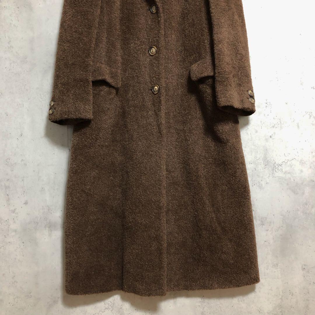 Max Mara マックスマーラ アルパカ ヴァージンウール ロングコート 茶