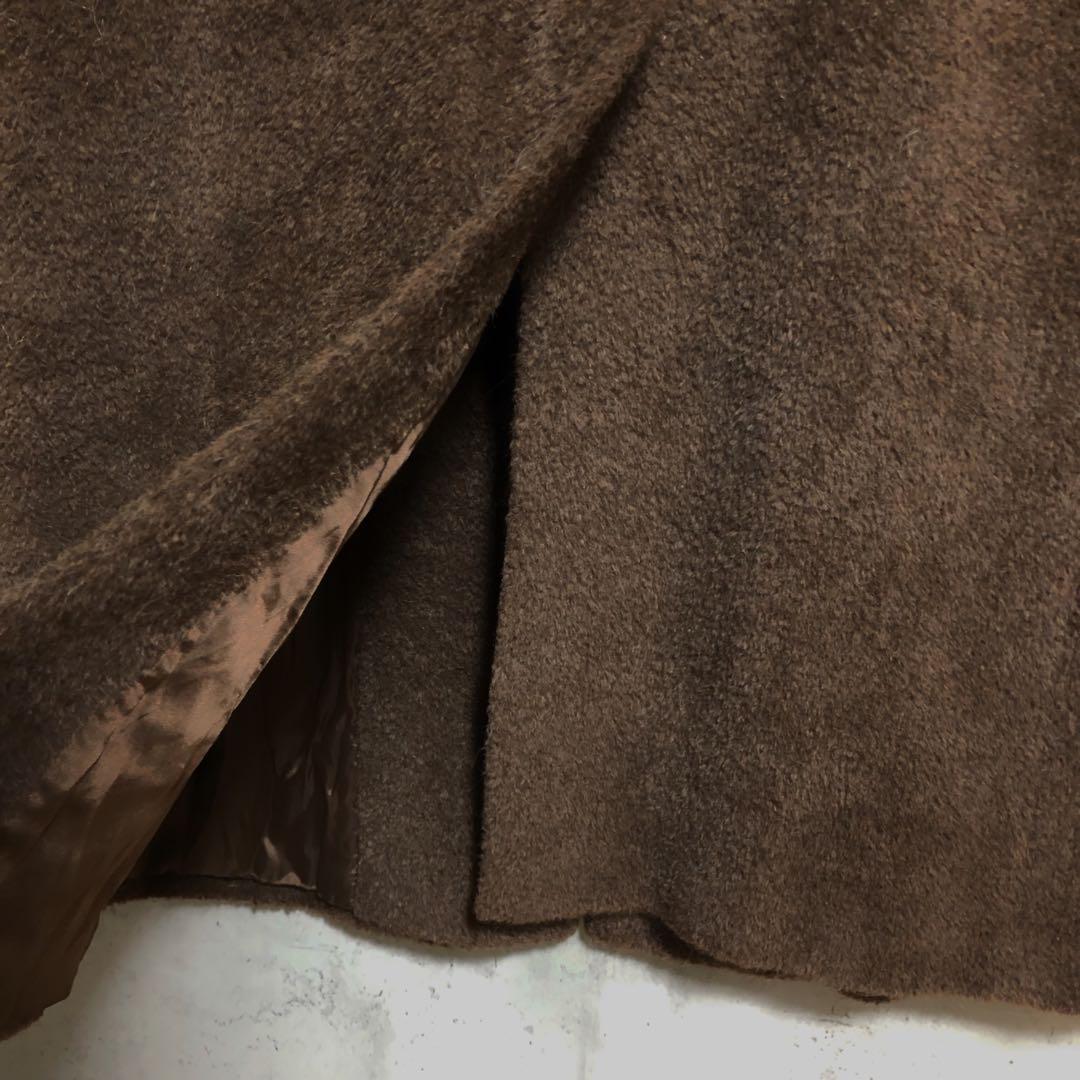 Max Mara マックスマーラ アルパカ ヴァージンウール ロングコート 茶