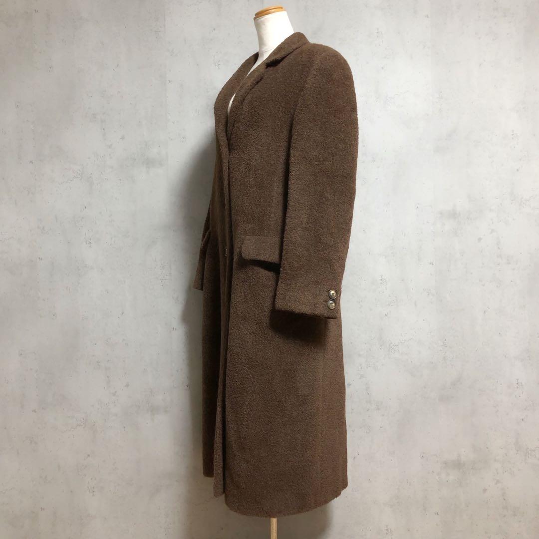 Max Mara マックスマーラ アルパカ ヴァージンウール ロングコート 茶
