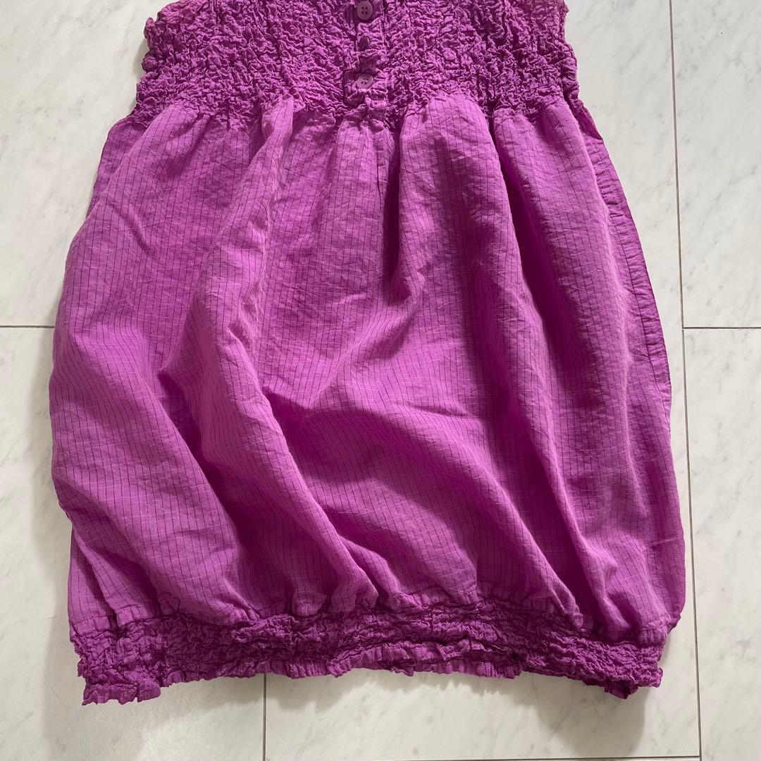 me ISSEY MIYAKE ノースリーブトップス シワ加工切り替え