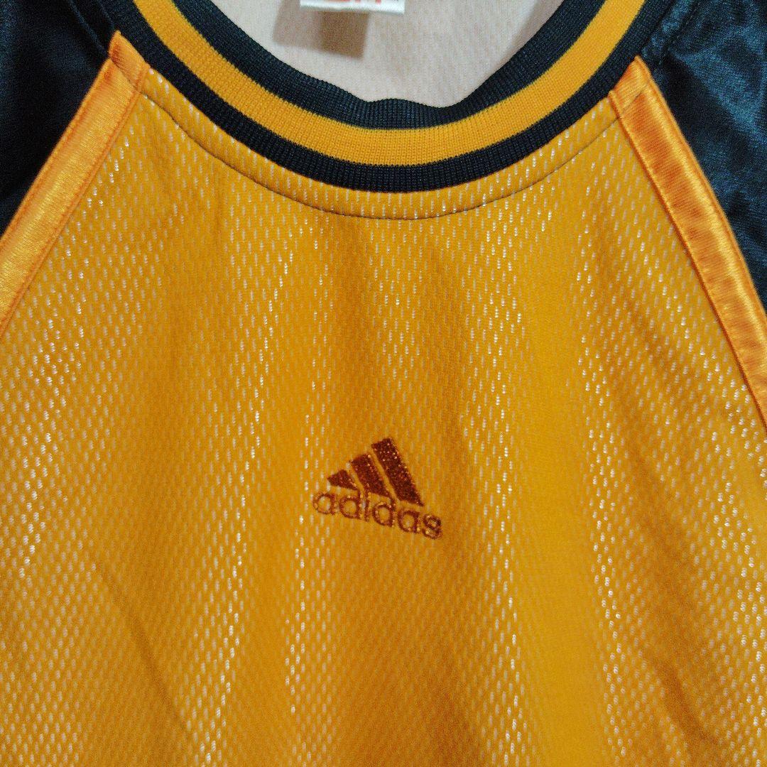 アディダス　adidas　90s　タンクトップ　ノースリーブ　オレンジ　センター