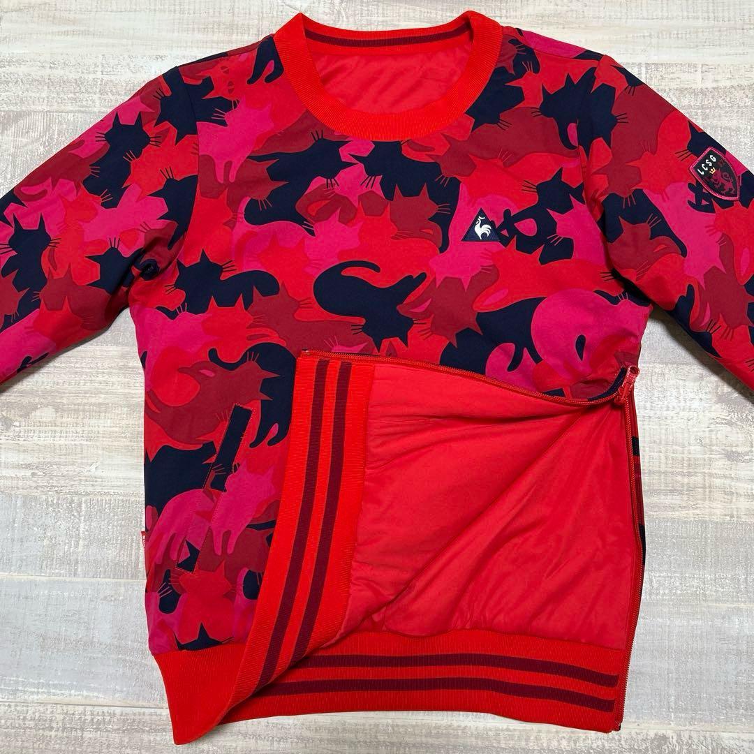 ルコックスポルティフゴルフ★猫柄★セットアップ★中綿★リバーシブル★【サイズS】