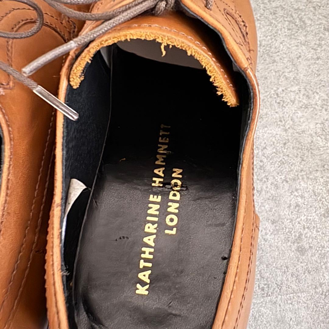 新品未使用 キャサリンハムネットロンドン スクエアトゥ ストレートチップ 25