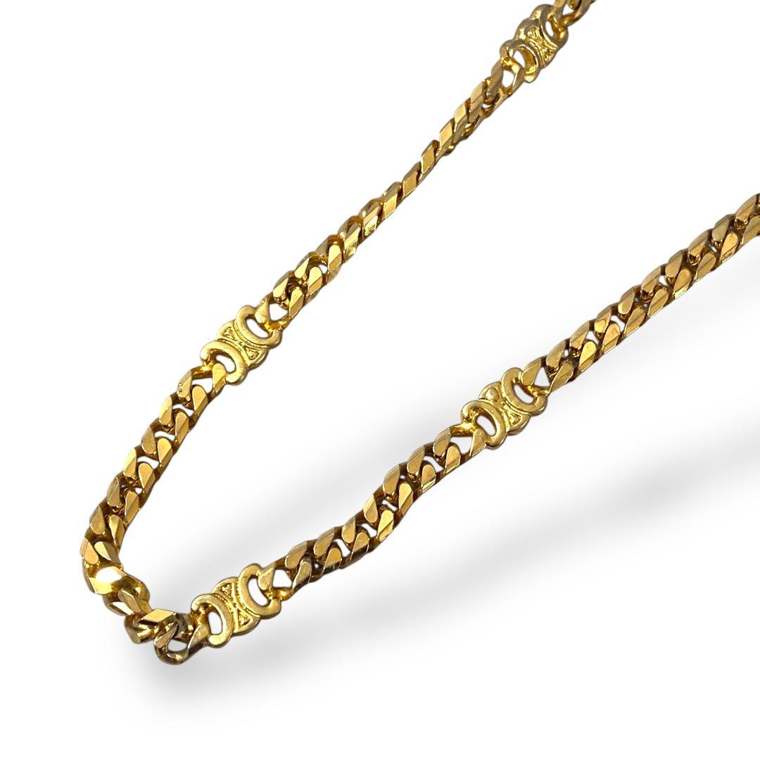 美品　CELINE セリーヌ　ネックレス　トリオンフ　喜平チェーン　ゴールド