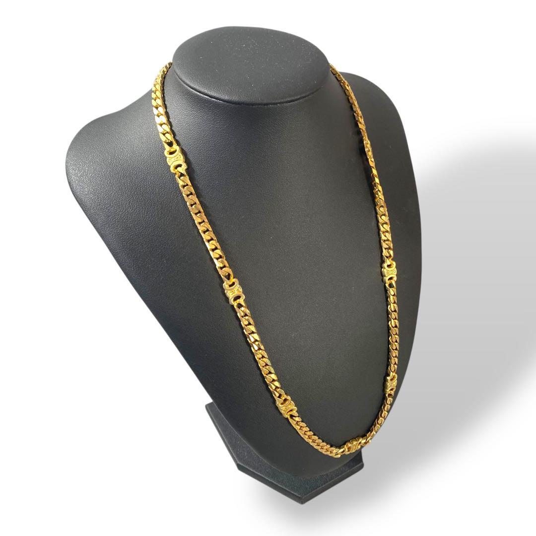 美品　CELINE セリーヌ　ネックレス　トリオンフ　喜平チェーン　ゴールド