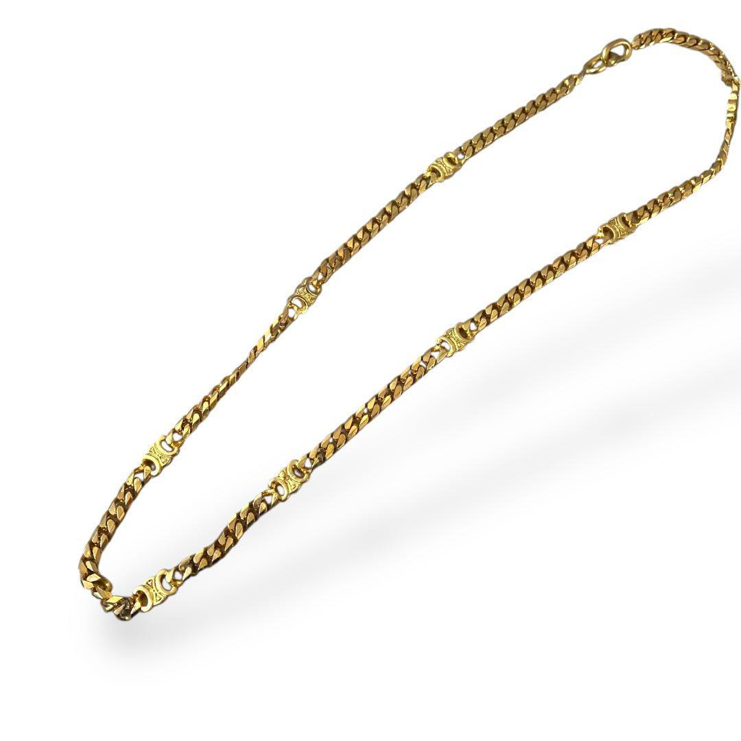 美品　CELINE セリーヌ　ネックレス　トリオンフ　喜平チェーン　ゴールド