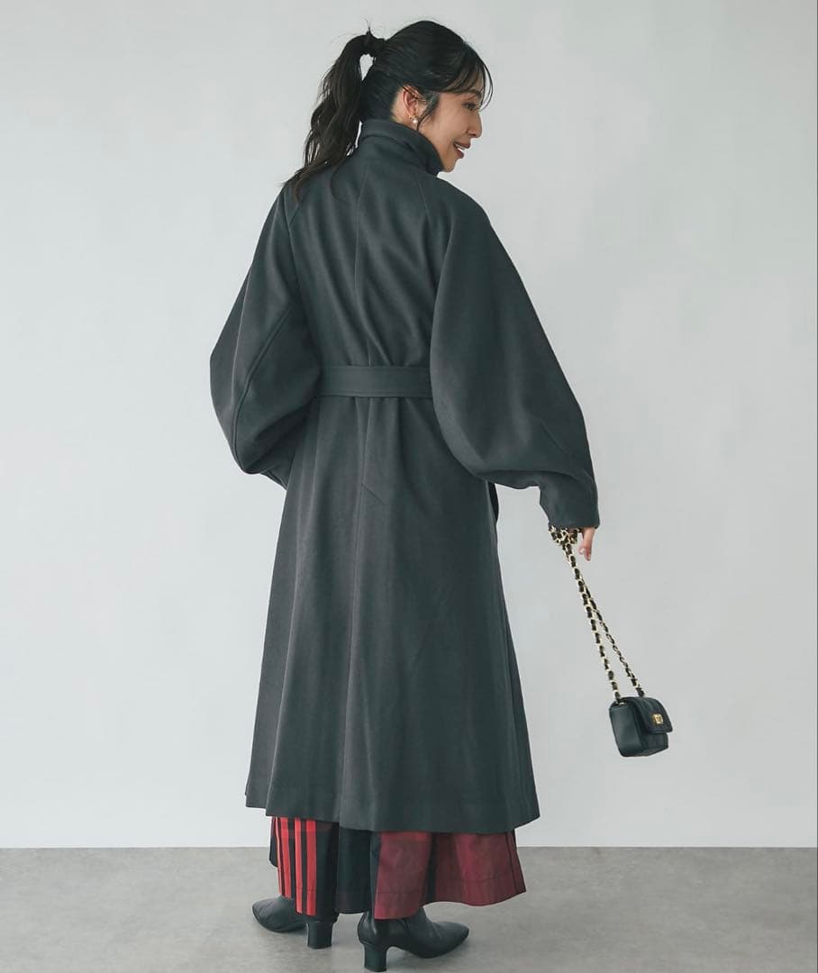 ラブティックボンボン ＊ スタンドカラー2WAYネックウールコート