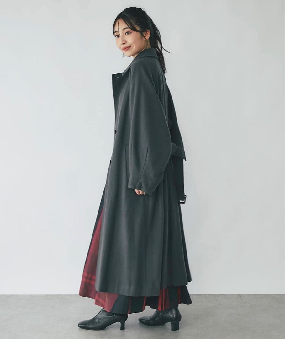 ラブティックボンボン ＊ スタンドカラー2WAYネックウールコート