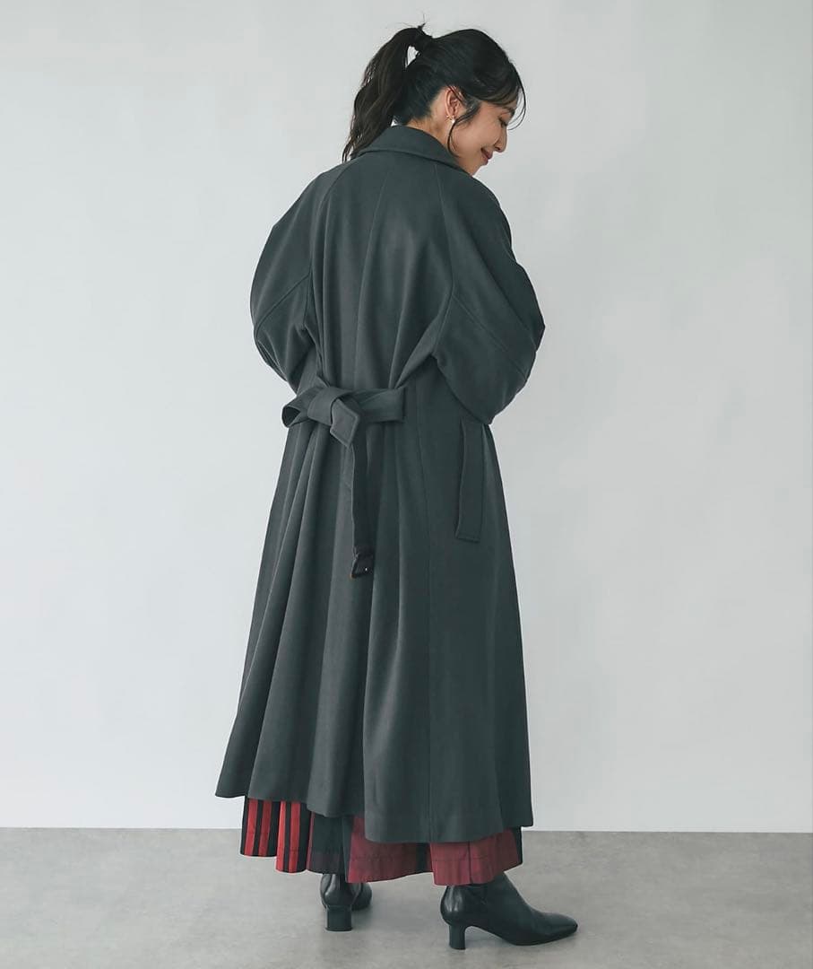 ラブティックボンボン ＊ スタンドカラー2WAYネックウールコート