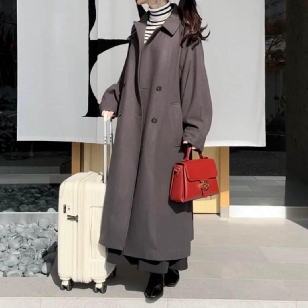 ラブティックボンボン ＊ スタンドカラー2WAYネックウールコート