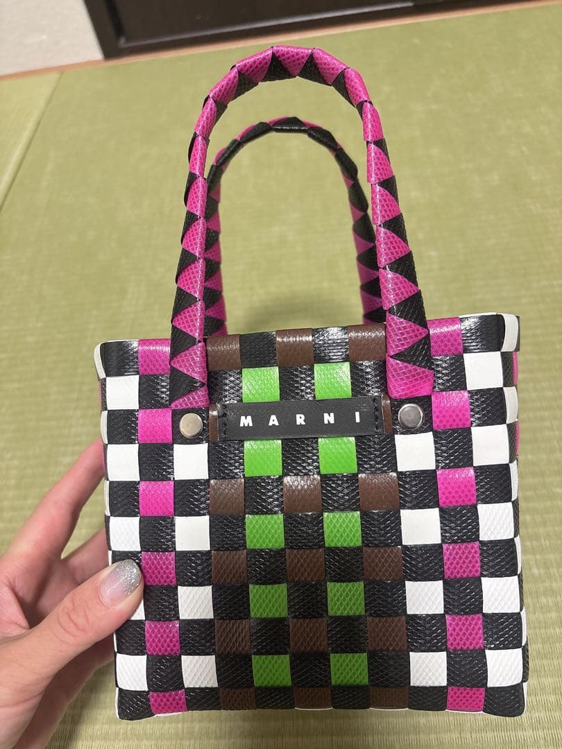 MARNI カラフルチェック かごバッグ