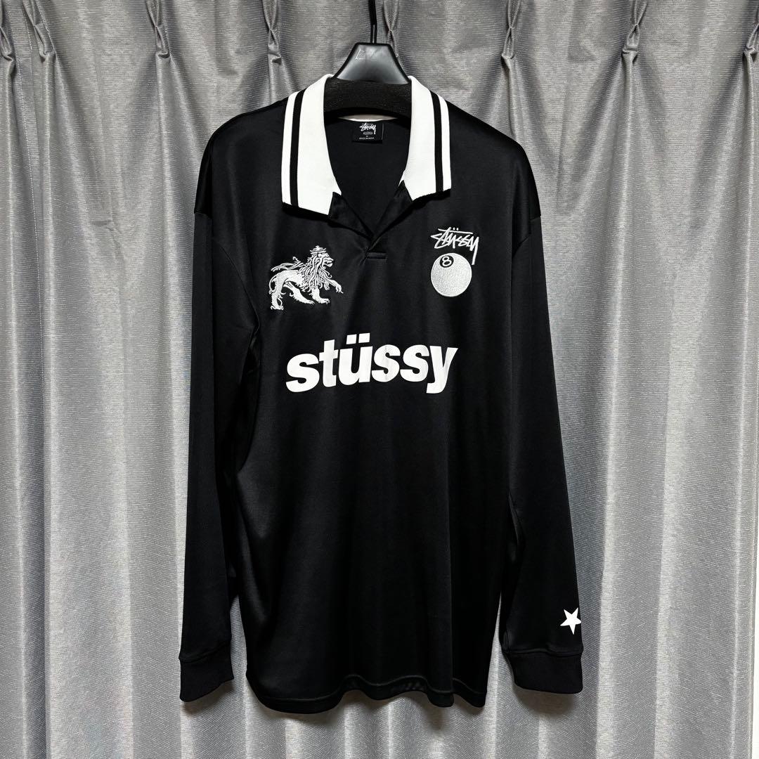stüssy 黒 長袖ポロシャツ　ゲームシャツ