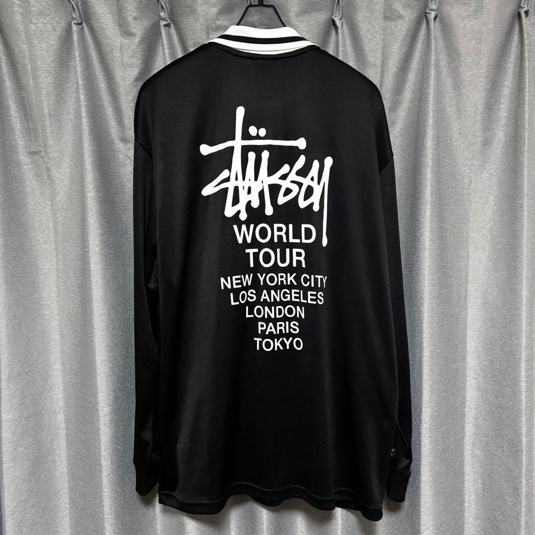 stüssy 黒 長袖ポロシャツ　ゲームシャツ