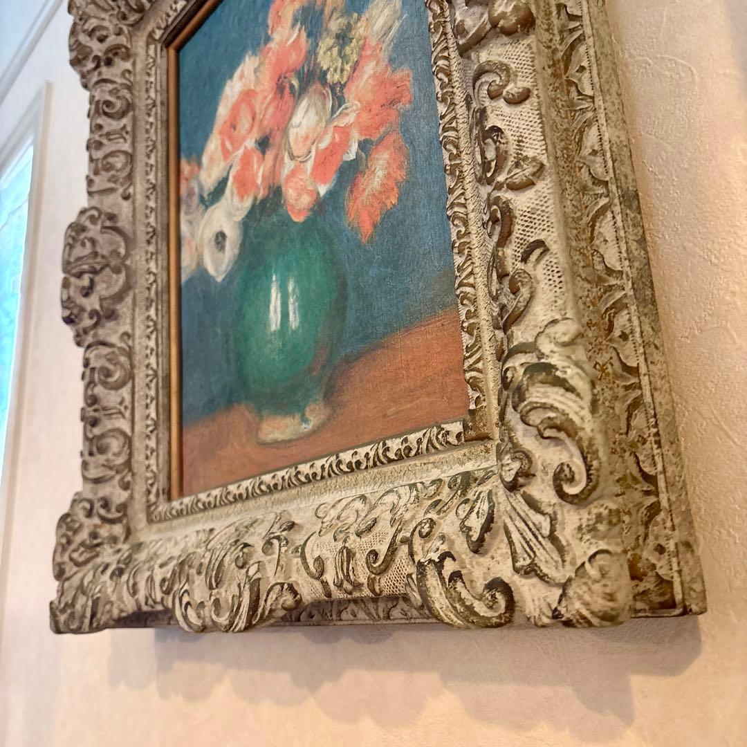 M様ご購入　イタリア製ゴブラン織 ロココ調 風景画、モネ複製画 花瓶の花