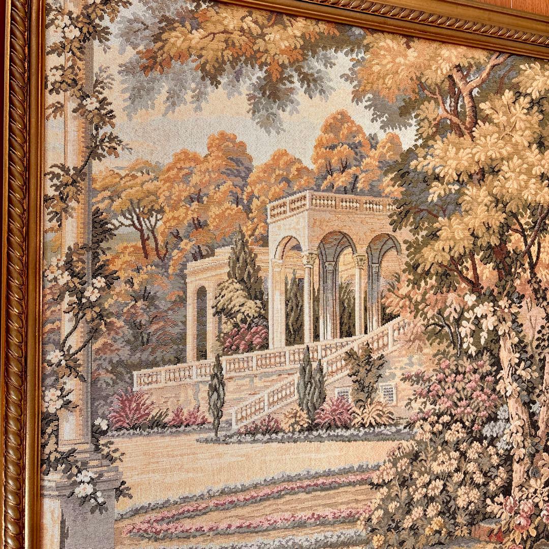 M様ご購入　イタリア製ゴブラン織 ロココ調 風景画、モネ複製画 花瓶の花