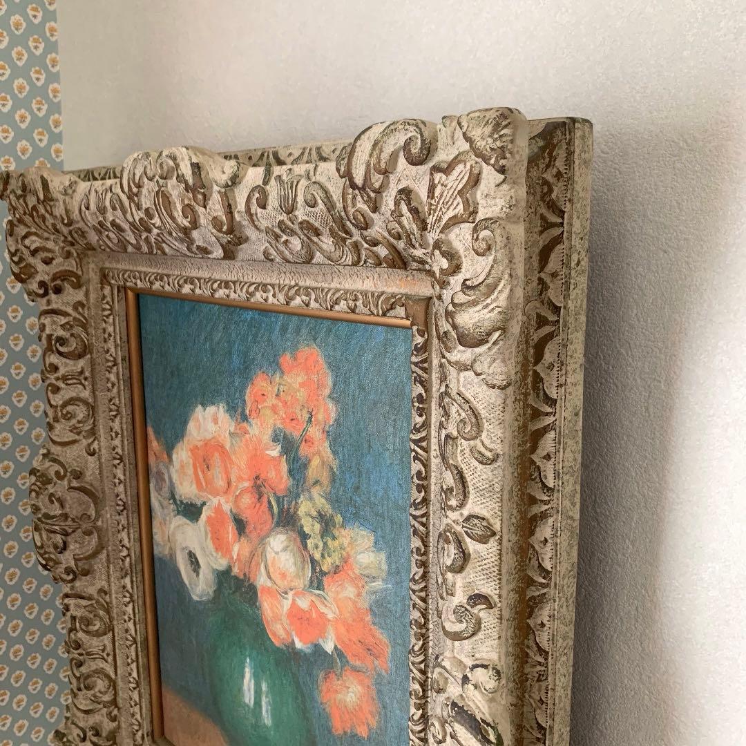 M様ご購入　イタリア製ゴブラン織 ロココ調 風景画、モネ複製画 花瓶の花