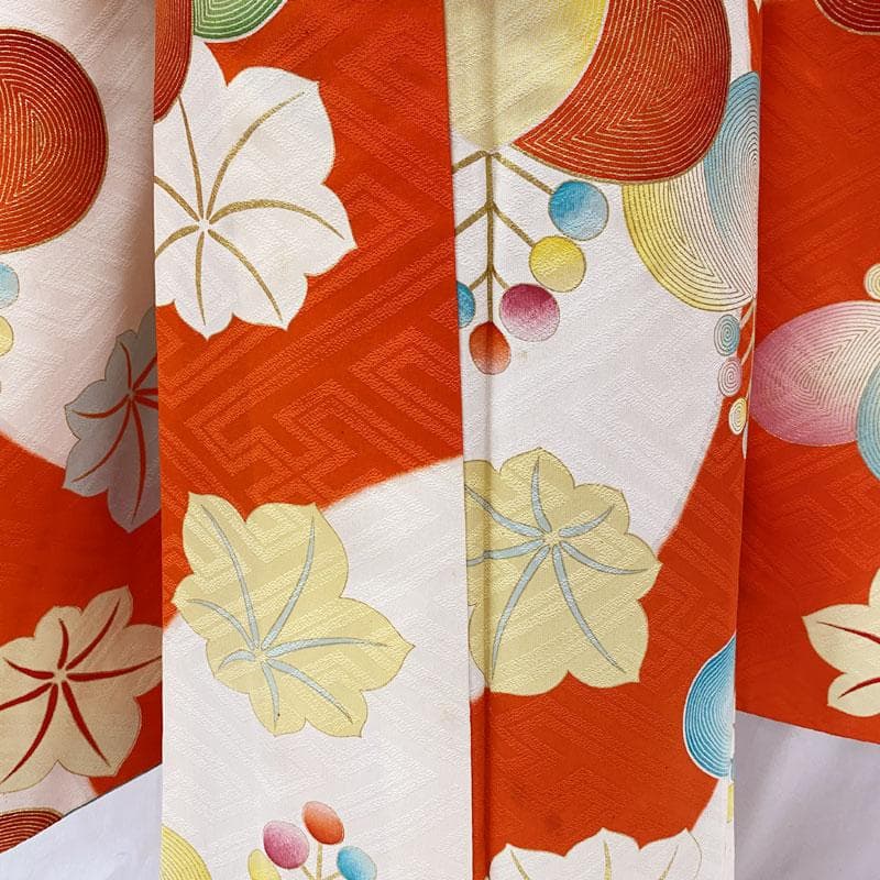 510ag40◎七五三 七歳 女児 着物&袋帯 セミアンティーク 金彩 白◎