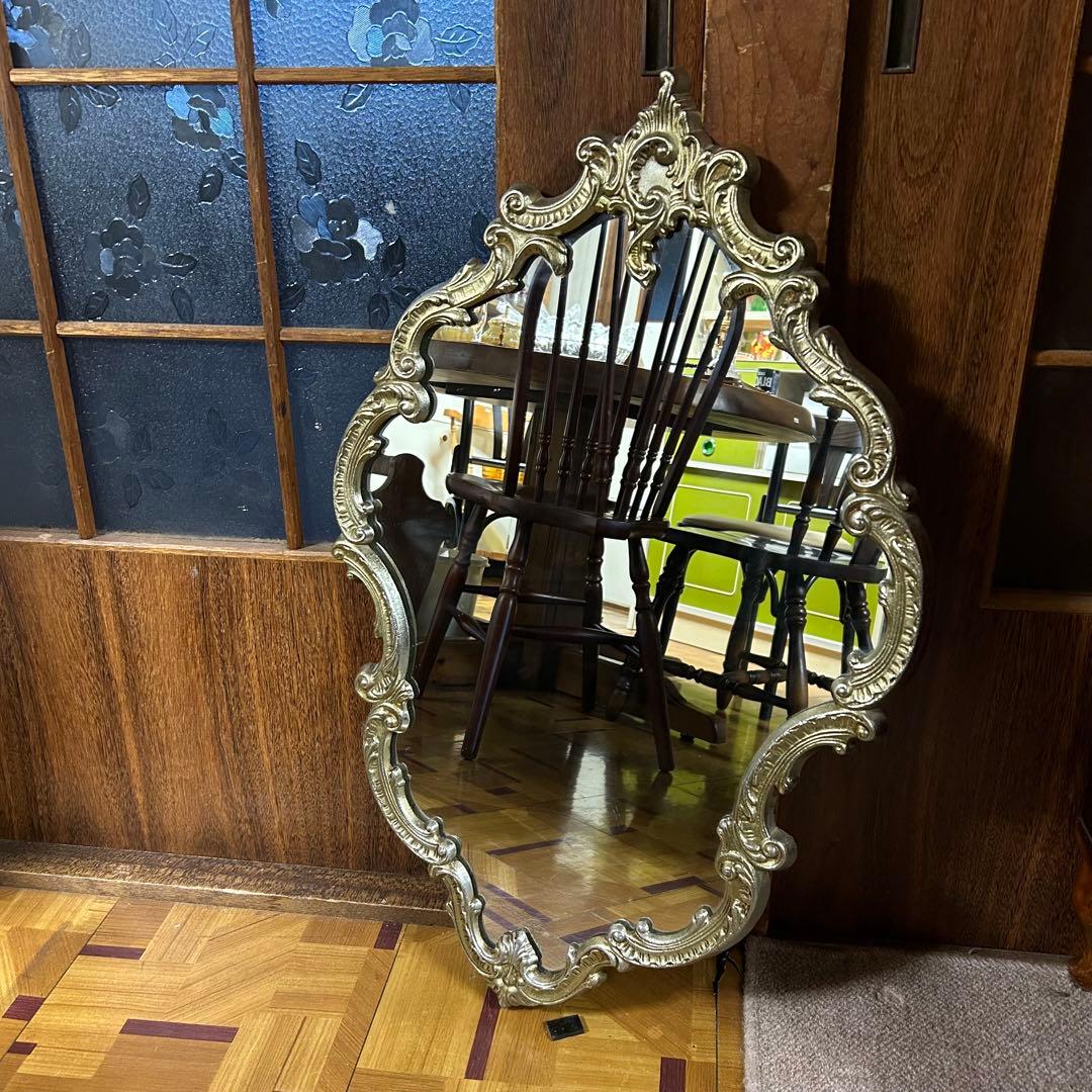 アイアン フレーム！ アンティーク 壁掛け鏡