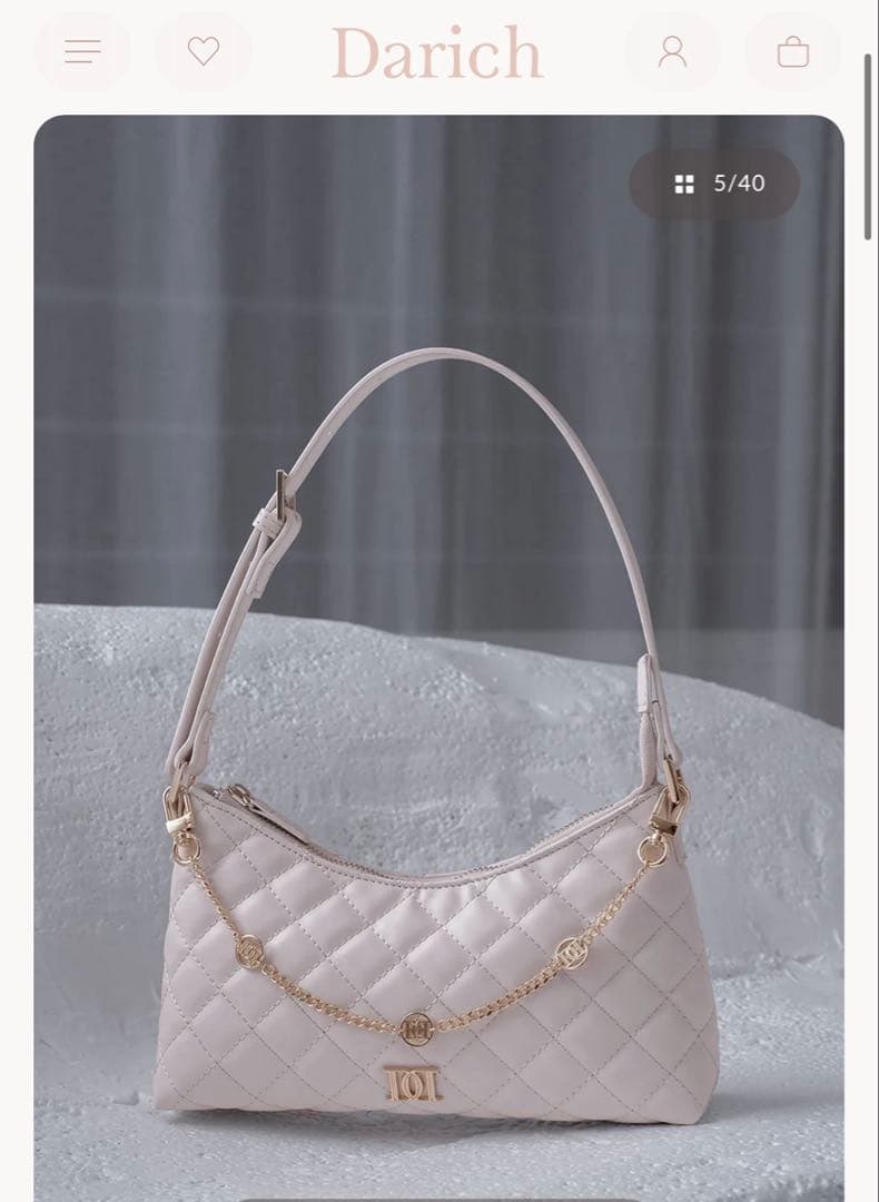 キルティングチェーンハンドミニバッグピンク