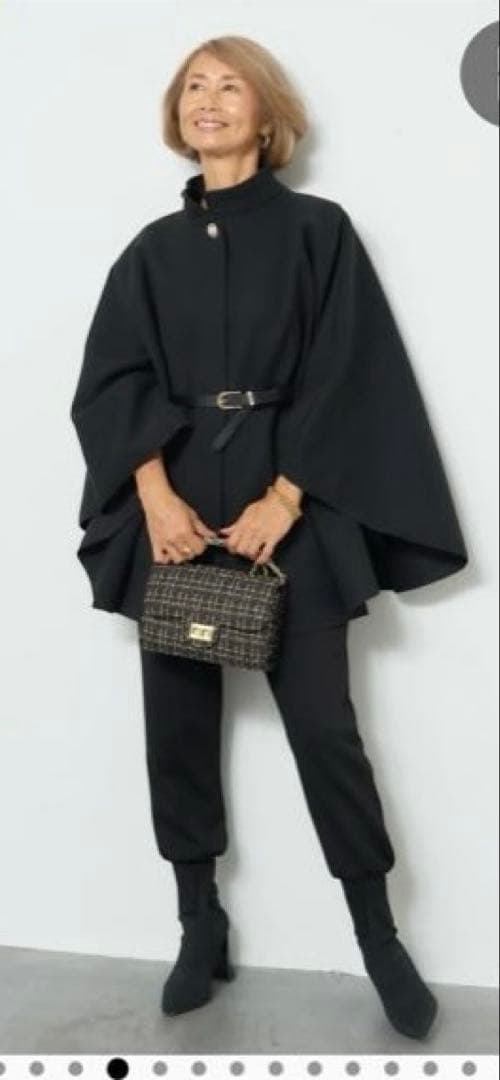 PLUS OTO.HA 黒 ケープスタイル ポンチョ 未使用