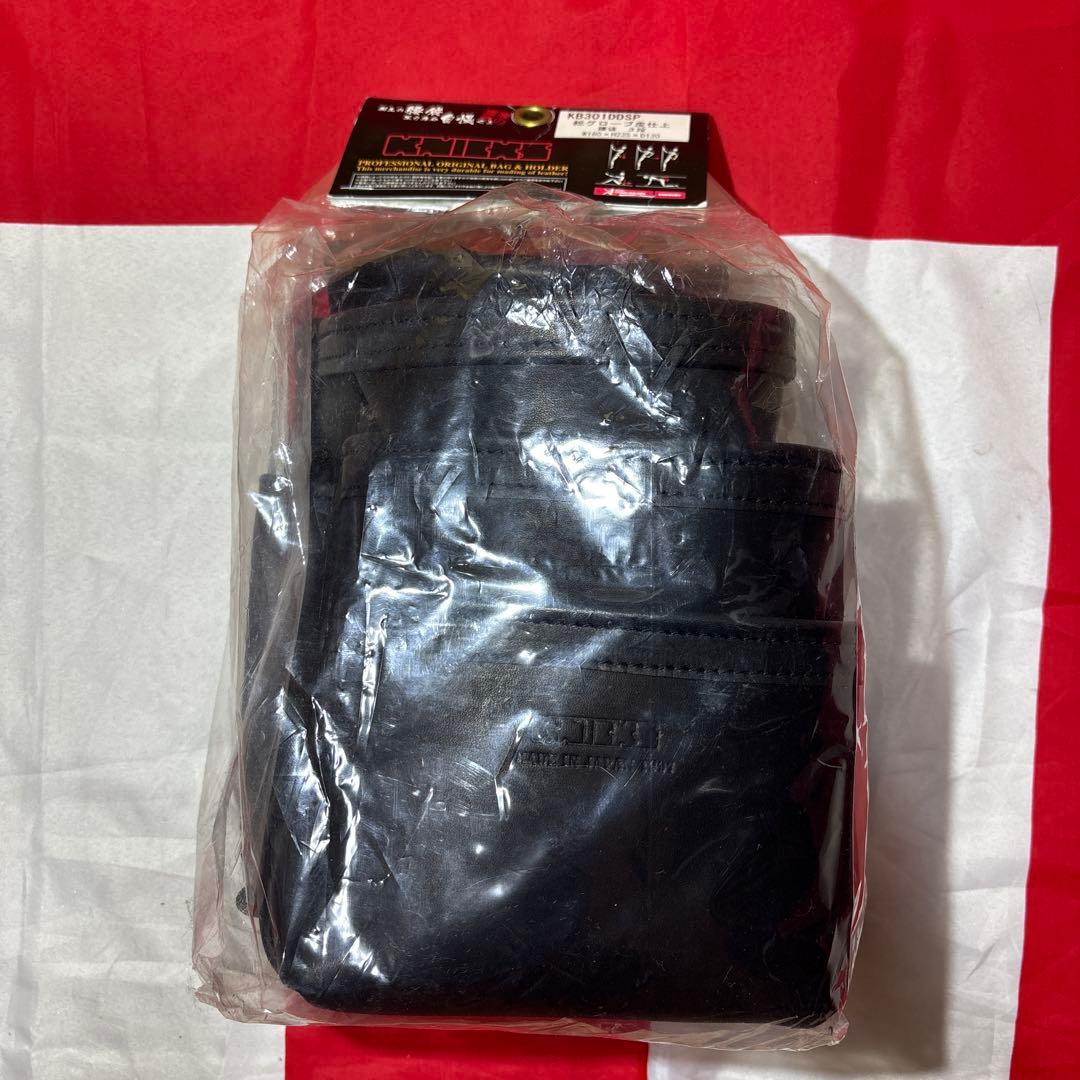 ニックス KB-301DDSP 腰袋3段総グローブ革フチ/ブラック ◆新品❗️