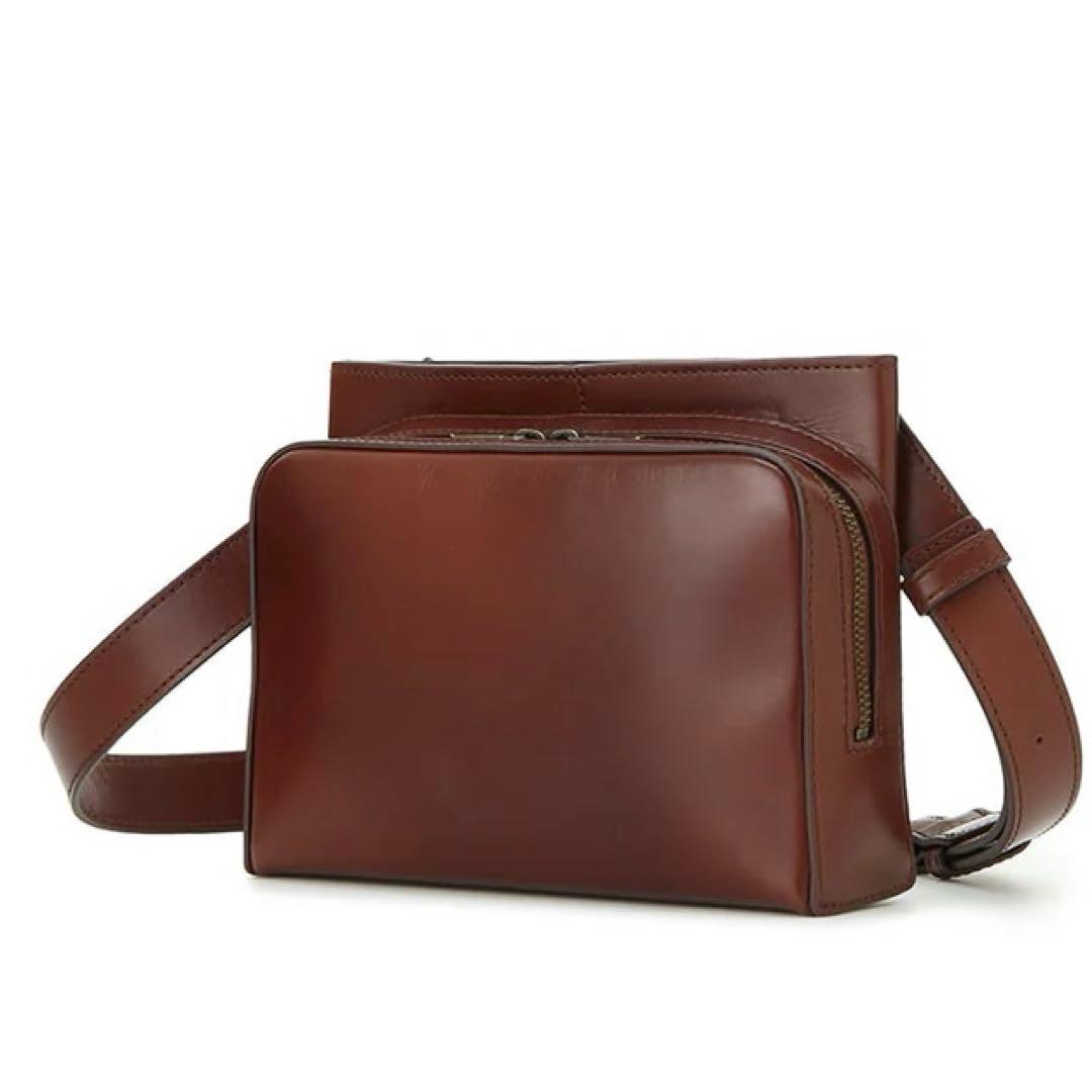 マザーハウス✳︎アンティークソラ✳︎ブラウン美品✳︎フリーポケット✳︎本革✳︎ポシェット