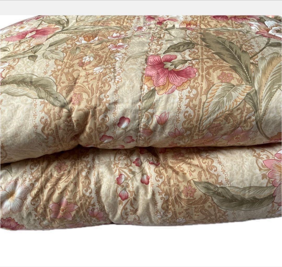 ハンガリー産ホワイトダック羽毛布団 ダブル ロイヤルゴールド 清潔美品