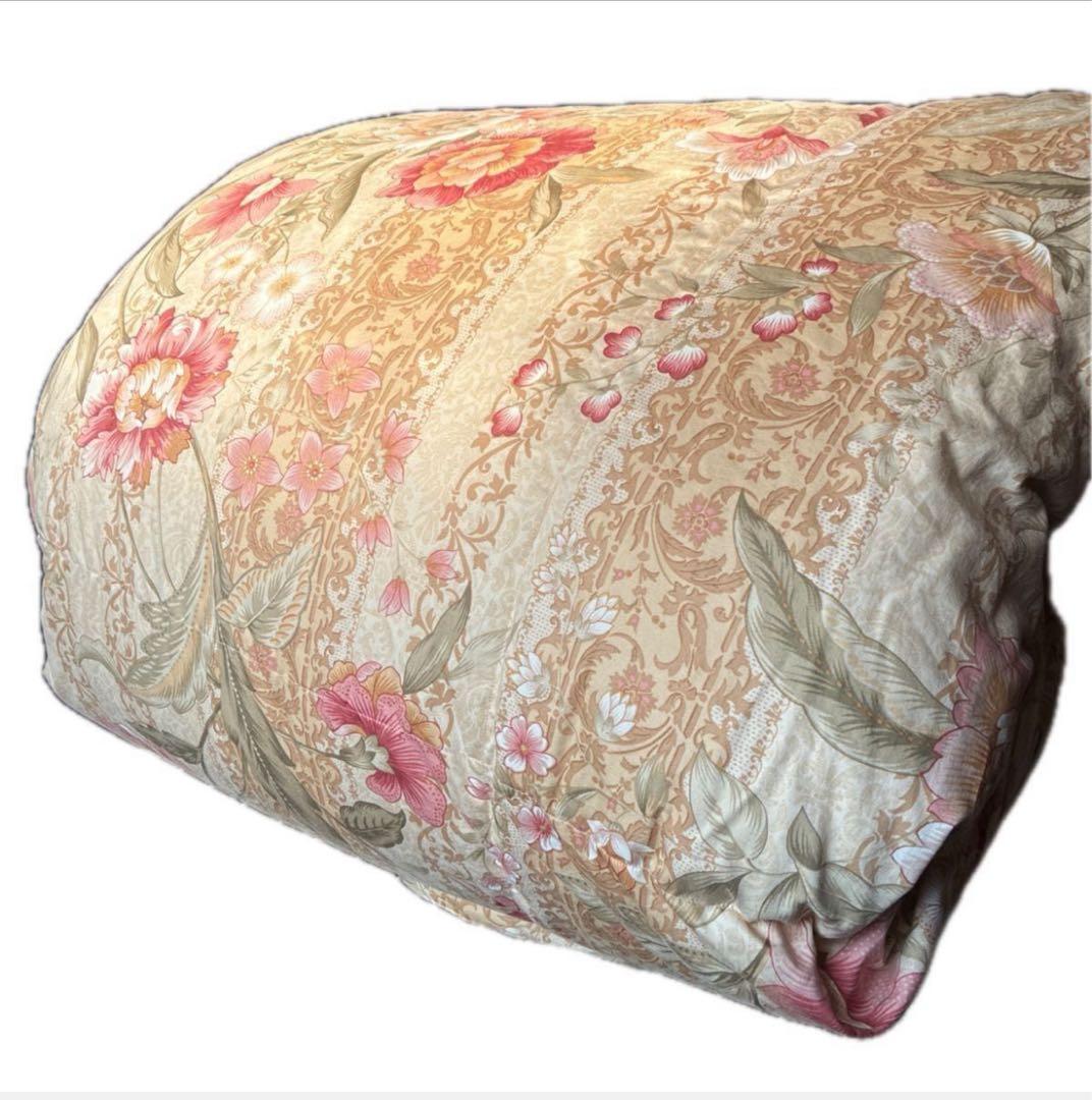 ハンガリー産ホワイトダック羽毛布団 ダブル ロイヤルゴールド 清潔美品