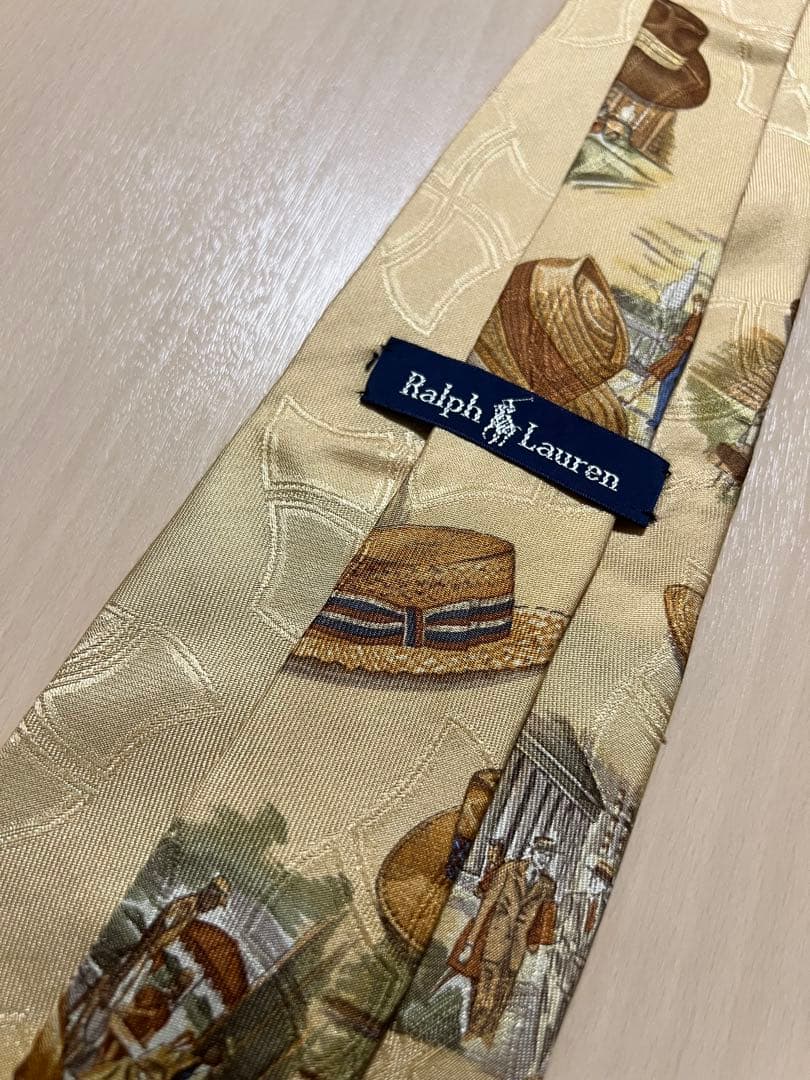 ラルフローレン　ビンテージネクタイ　風景　ハット　犬　恋人　ユーロ　夕暮れ