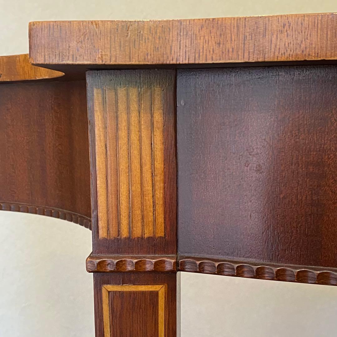 マホガニー材　コンソールテーブル 象嵌細工付き　アンティーク