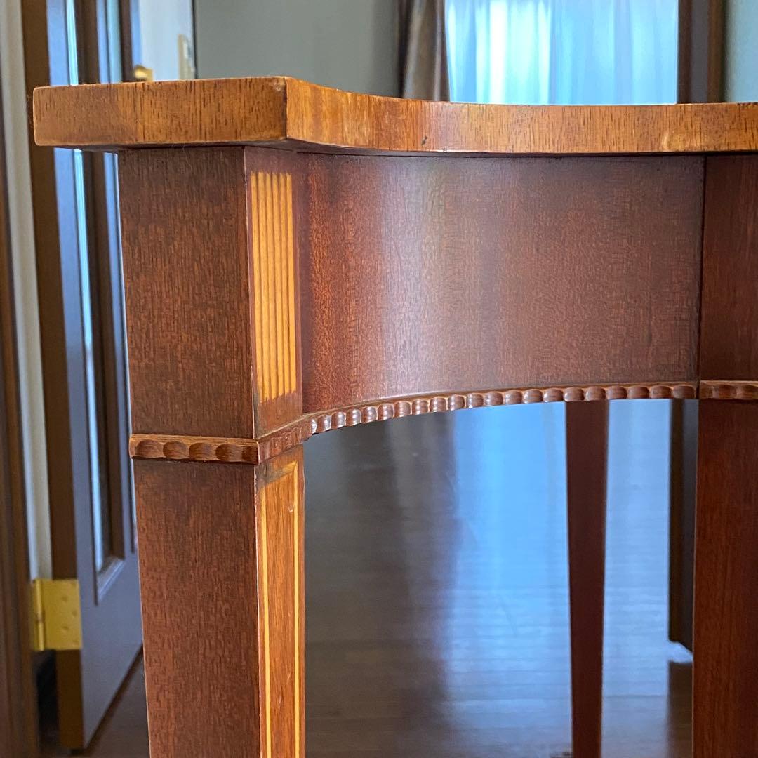 マホガニー材　コンソールテーブル 象嵌細工付き　アンティーク