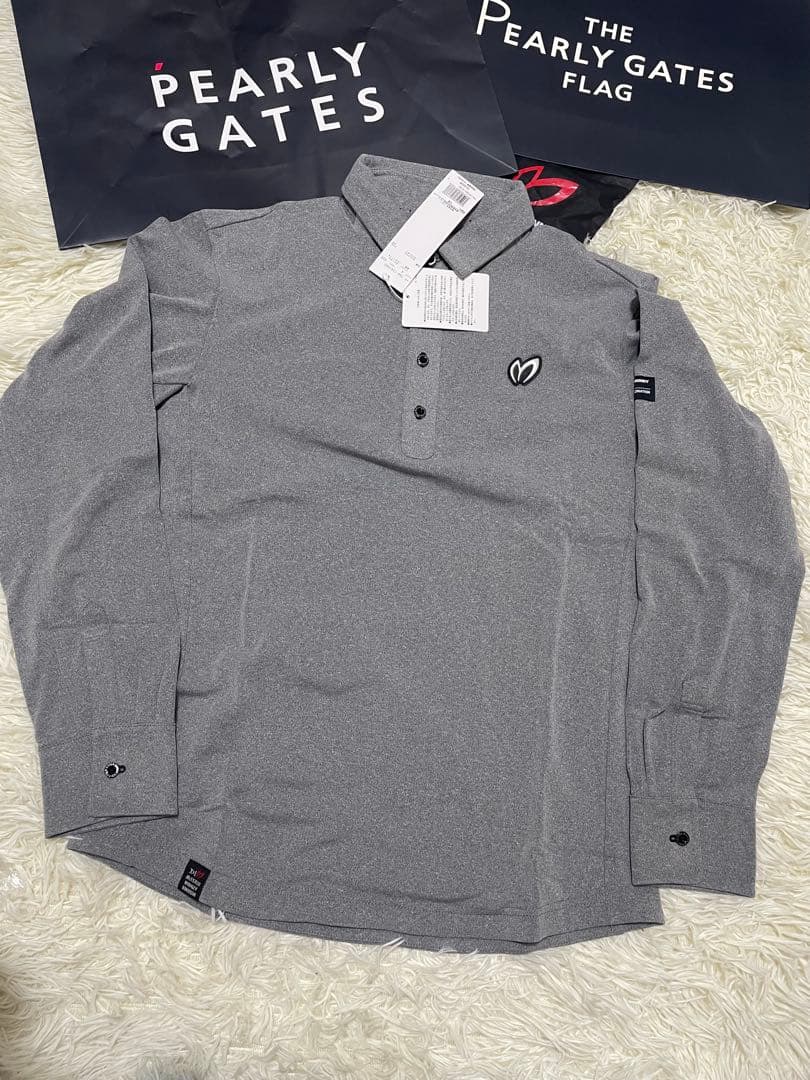 マスターバニーメンズ 長袖 ポロシャツ ワンポイントロゴサイズ6