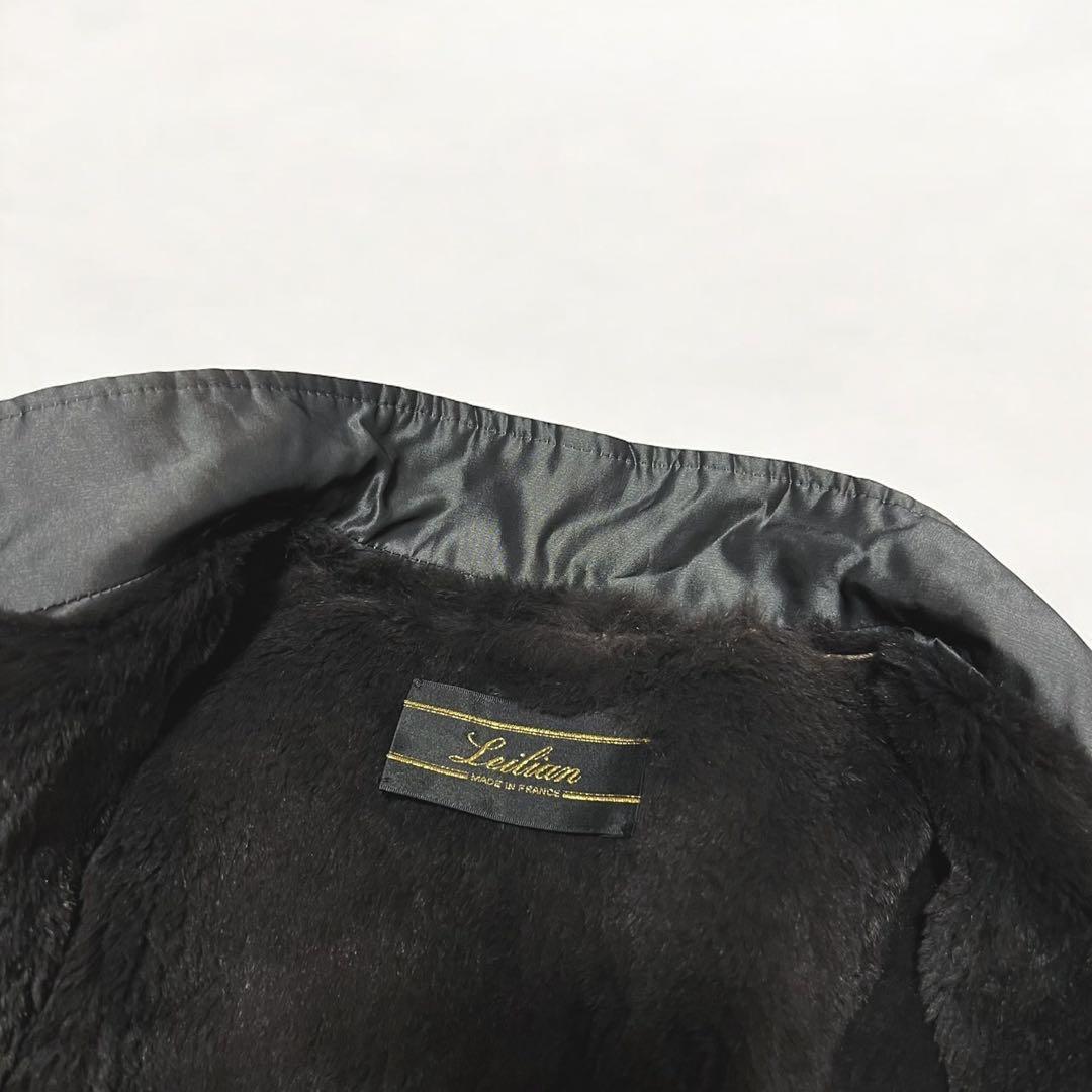 Leilian レリアン イヴサロモン コラボ コート ファー ラビット 黒