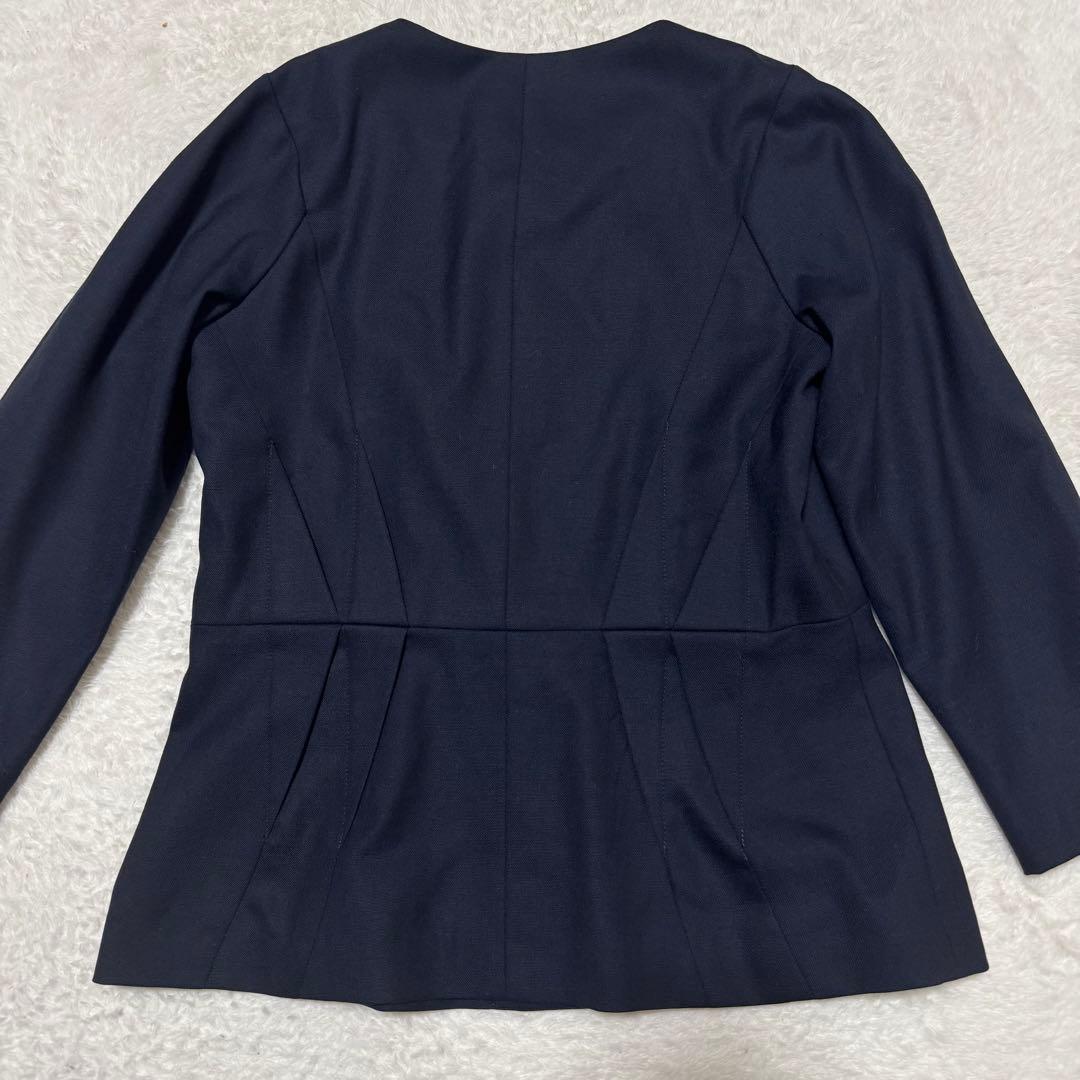 美品 セオリーリュクス スカートスーツ ノーカラー ネイビー 38