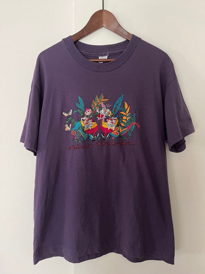 ディズニー　ヴィンテージ 不思議の国のアリス Tシャツ Lサイズ 90s 刺繍
