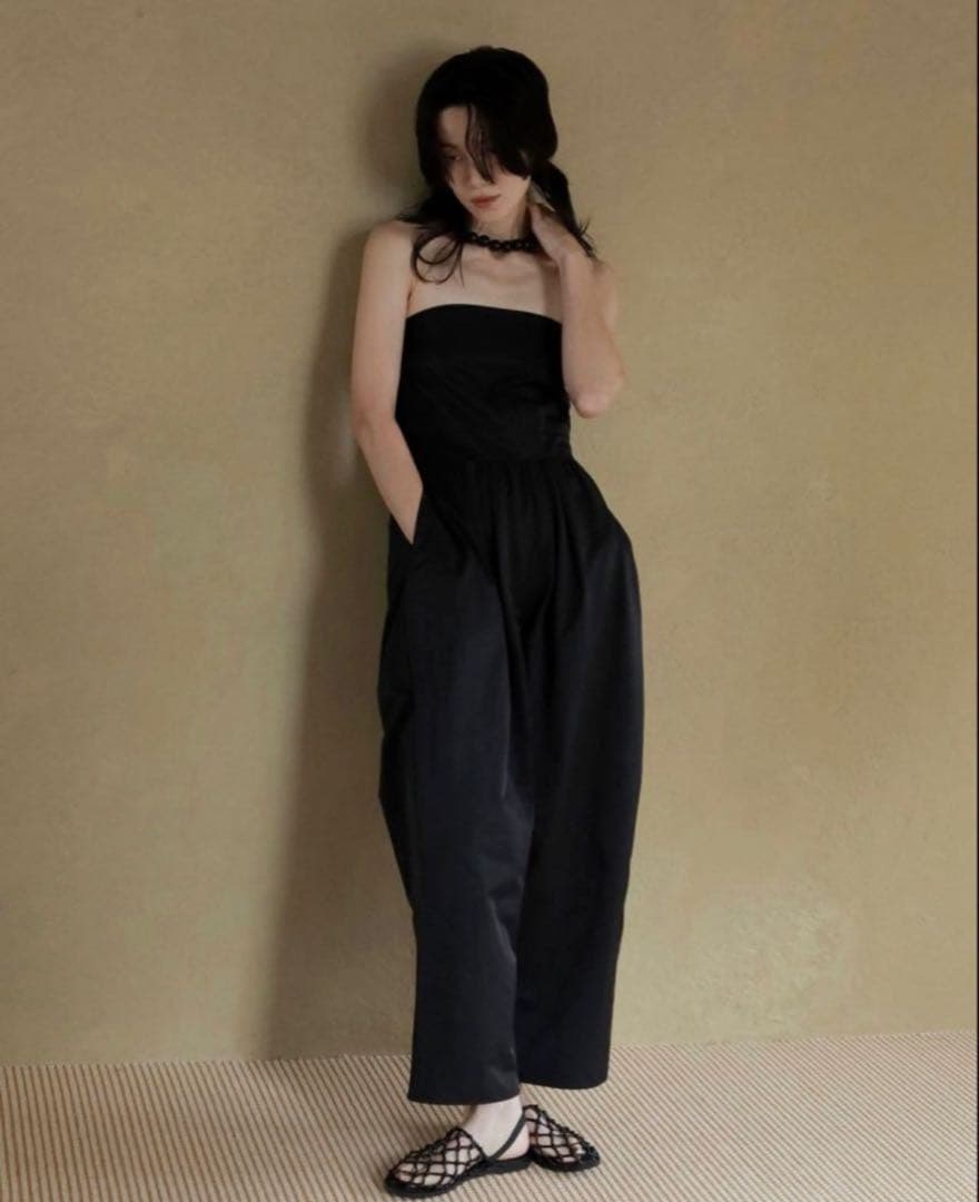 anuke アンヌーク/Wide Bare Combinaison/黒　38