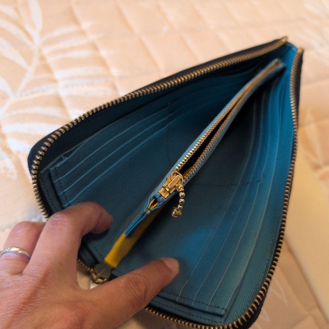 もも★美品★ ADMJ L字ファスナーウォレット グラデーションスワロ