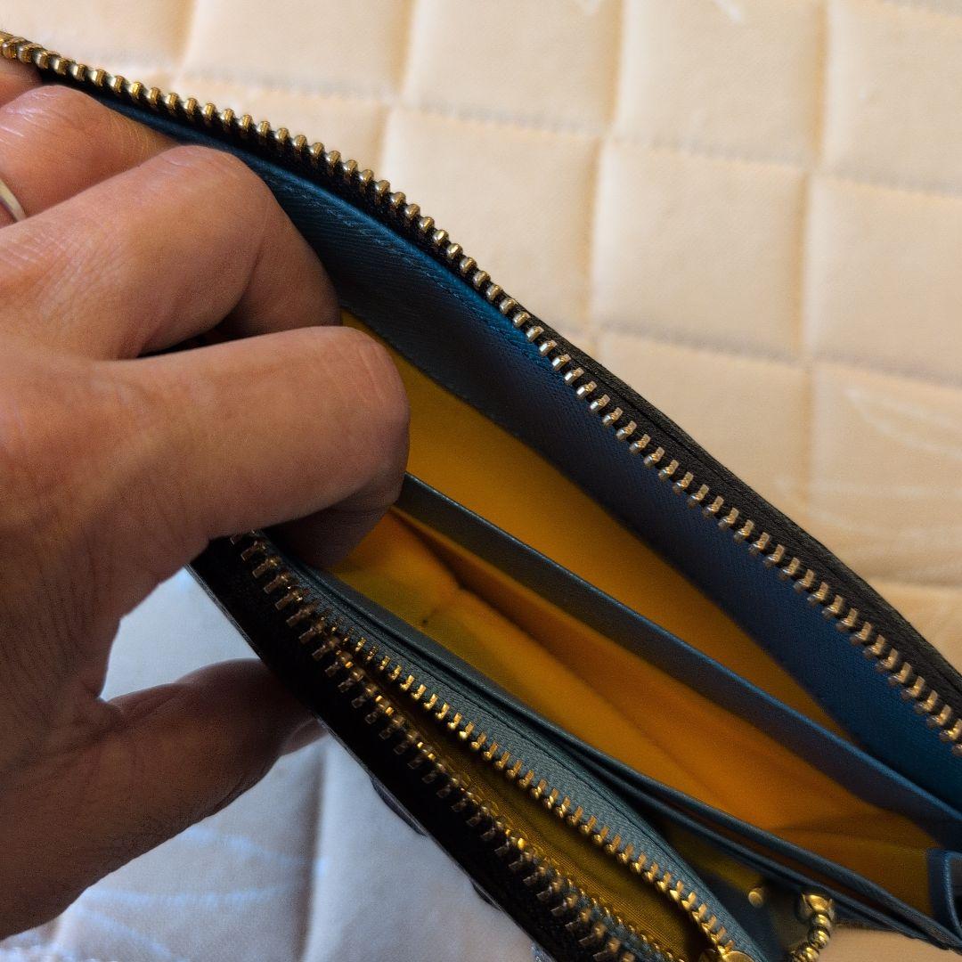 もも★美品★ ADMJ L字ファスナーウォレット グラデーションスワロ