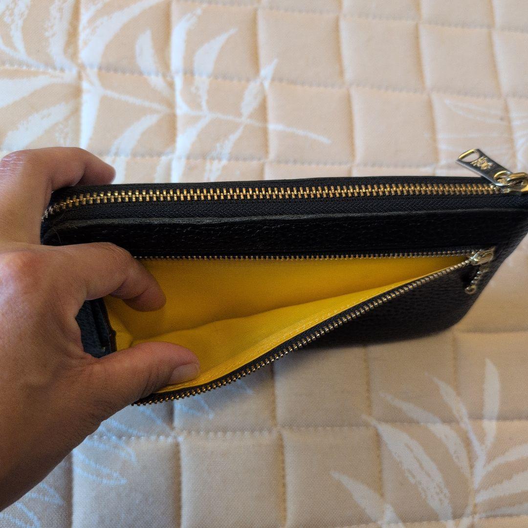 もも★美品★ ADMJ L字ファスナーウォレット グラデーションスワロ