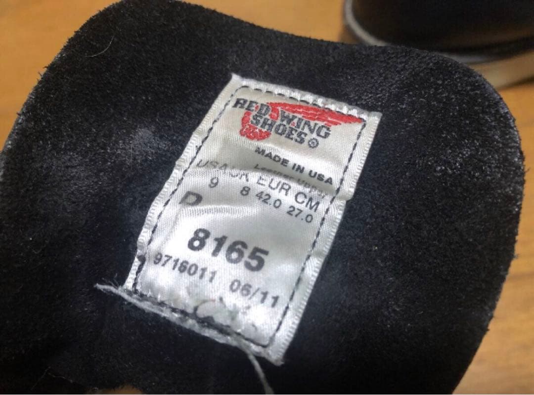 REDWING　レッドウィング　8165　プレーントゥ　us9D　27㎝　黒