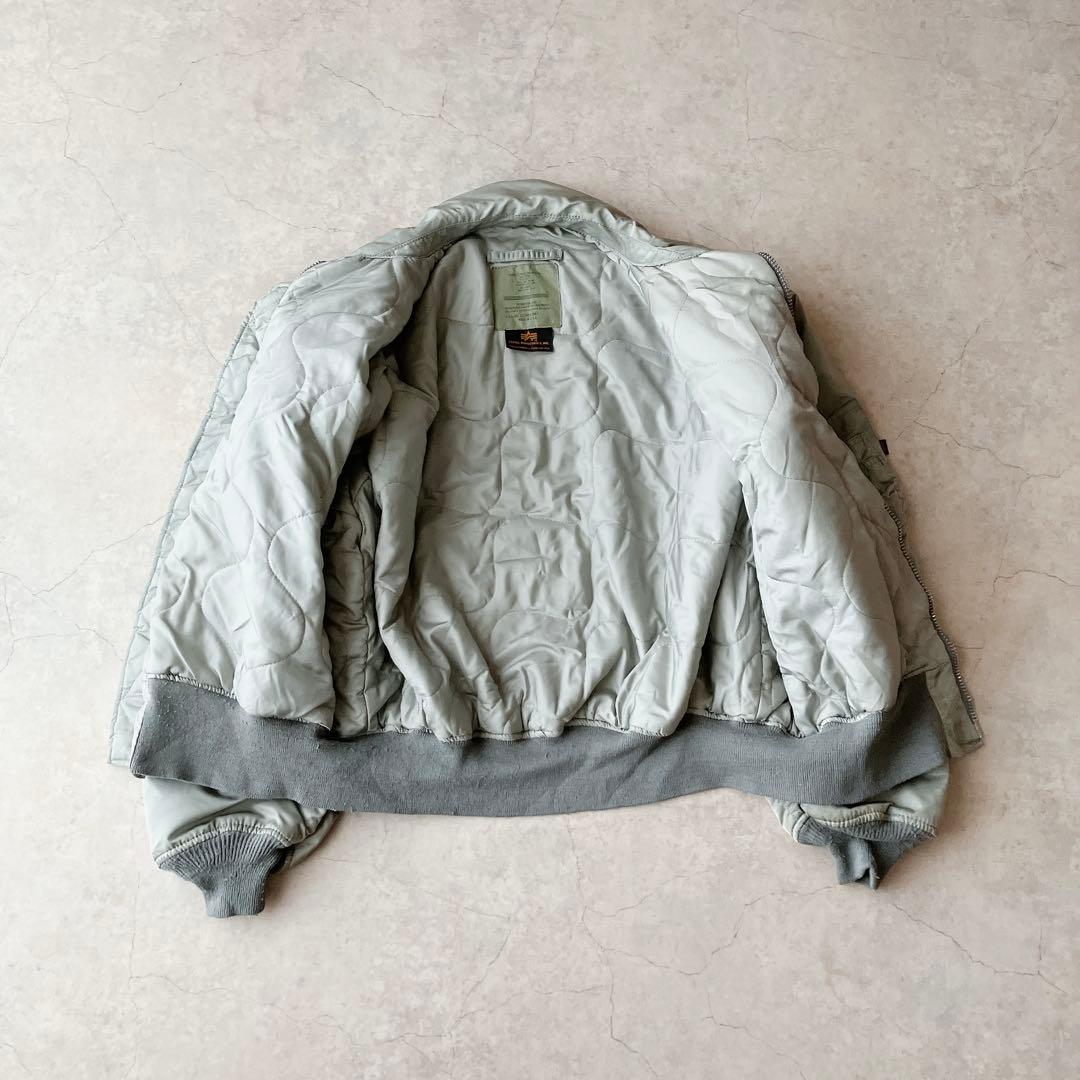 90s ALPHA USA製 CWU-45P フライトジャケット 希少シルバー