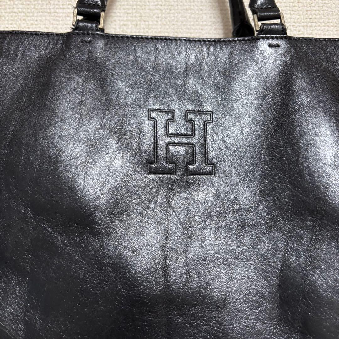 【美品】 HIROFU Hロゴ　レザー トートバッグ　大容量　A4 ユニセックス